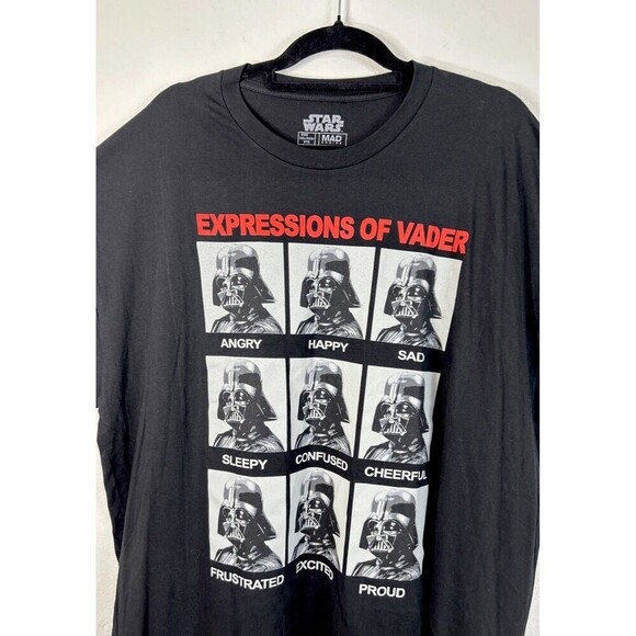 Mad Engine Star Wars Expressions Of Darth Vader Vintage Black Graphic T Size 3XL - Picture 8 of 8